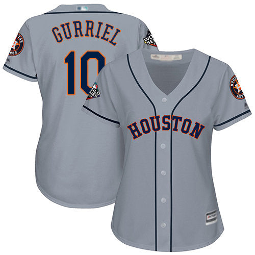 Astros 10 Yuli Gurriel Grey Road 2019 World Series Bound Womens Stitched Baseball Jersey
