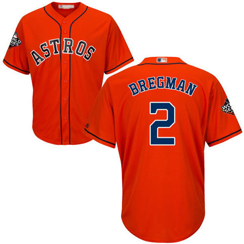 Astros 2 Alex Bregman Orange New Cool Base 2019 World Series Bound Stitched Baseball Jersey