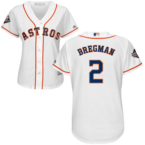 Astros 2 Alex Bregman White Home 2019 World Series Bound Womens Stitched Baseball Jersey