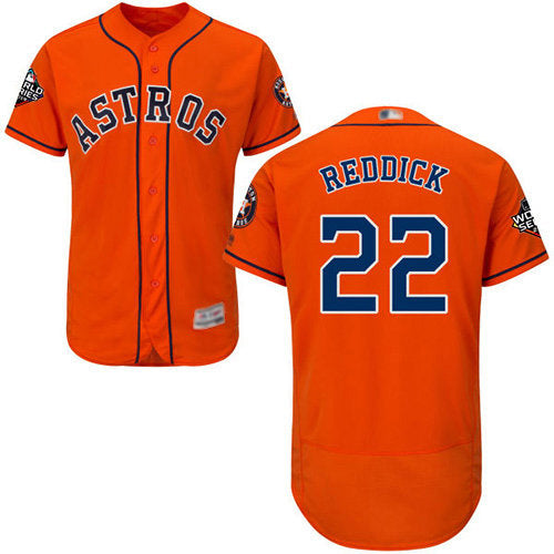 Astros 22 Josh Reddick Orange Flexbase Authentic Collection 2019 World Series Bound Stitched Baseball Jersey