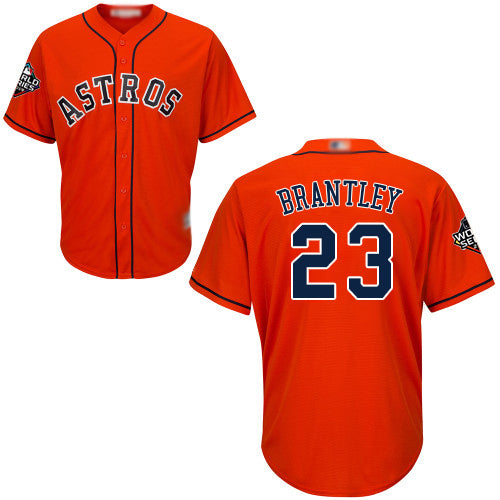 Astros 23 Michael Brantley Orange New Cool Base 2019 World Series Bound Stitched Baseball Jersey