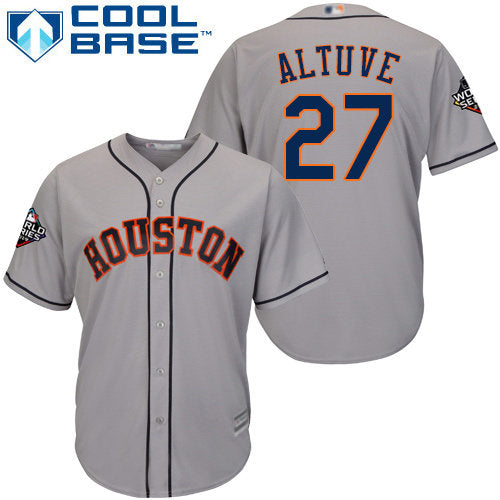 Astros 27 Jose Altuve Grey New Cool Base 2019 World Series Bound Stitched Baseball Jersey