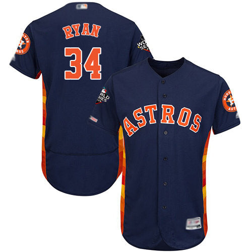 Astros 34 Nolan Ryan Navy Blue Flexbase Authentic Collection 2019 World Series Bound Stitched Baseball Jersey
