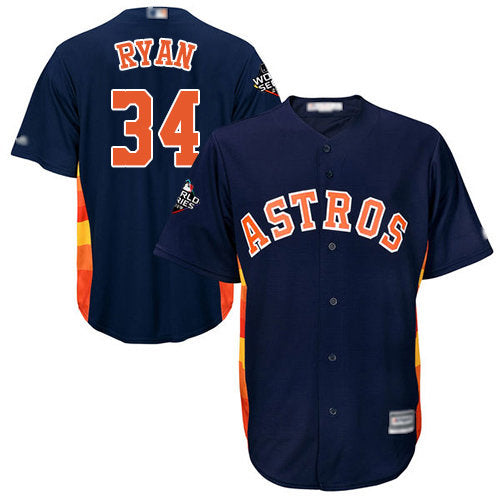 Astros 34 Nolan Ryan Navy Blue New Cool Base 2019 World Series Bound Stitched Baseball Jersey