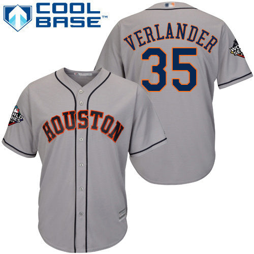 Astros 35 Justin Verlander Grey New Cool Base 2019 World Series Bound Stitched Baseball Jersey