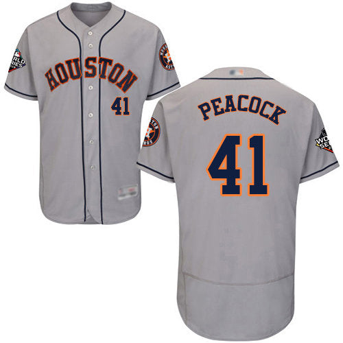 Astros 41 Brad Peacock Grey Flexbase Authentic Collection 2019 World Series Bound Stitched Baseball Jersey