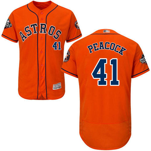 Astros 41 Brad Peacock Orange Flexbase Authentic Collection 2019 World Series Bound Stitched Baseball Jersey