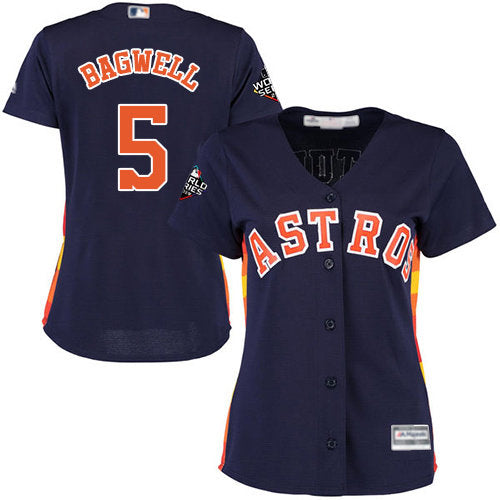 Astros 5 Jeff Bagwell Navy Blue Alternate 2019 World Series Bound Womens Stitched Baseball Jersey