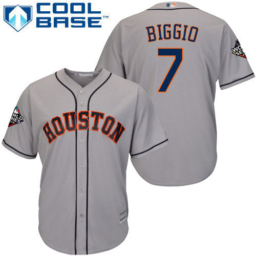Astros 7 Craig Biggio Grey New Cool Base 2019 World Series Bound Stitched Baseball Jersey