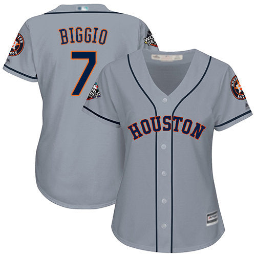 Astros 7 Craig Biggio Grey Road 2019 World Series Bound Womens Stitched Baseball Jersey