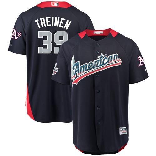 Athletics 39 Blake Treinen Navy Blue 2018 All star American League Stitched Baseball Jersey