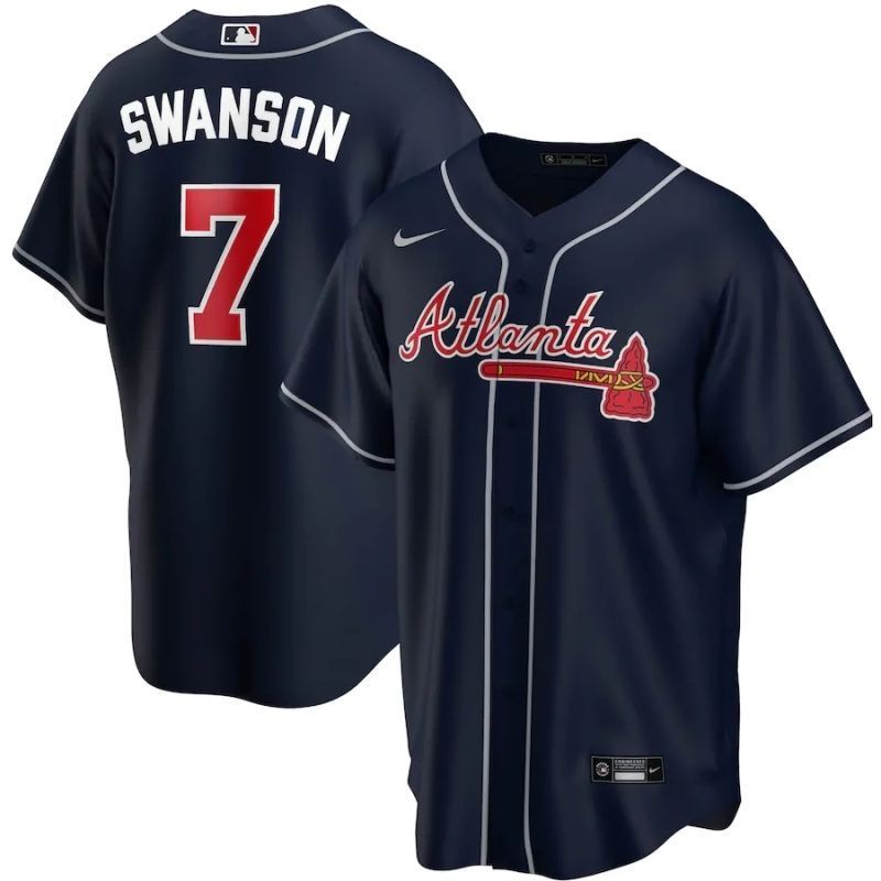Atlanta Braves Dansby Swanson 7 2020 Mlb Black Jersey