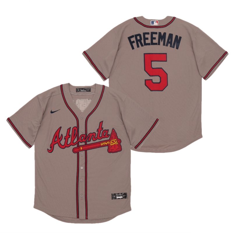 Atlanta Braves Freddie Freeman 5 2020 Mlb Grey Jersey