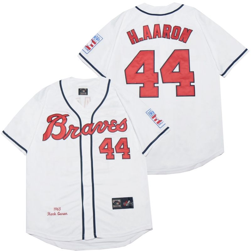 Atlanta Braves Hank Aaron 44 2020 Mlb White Jersey