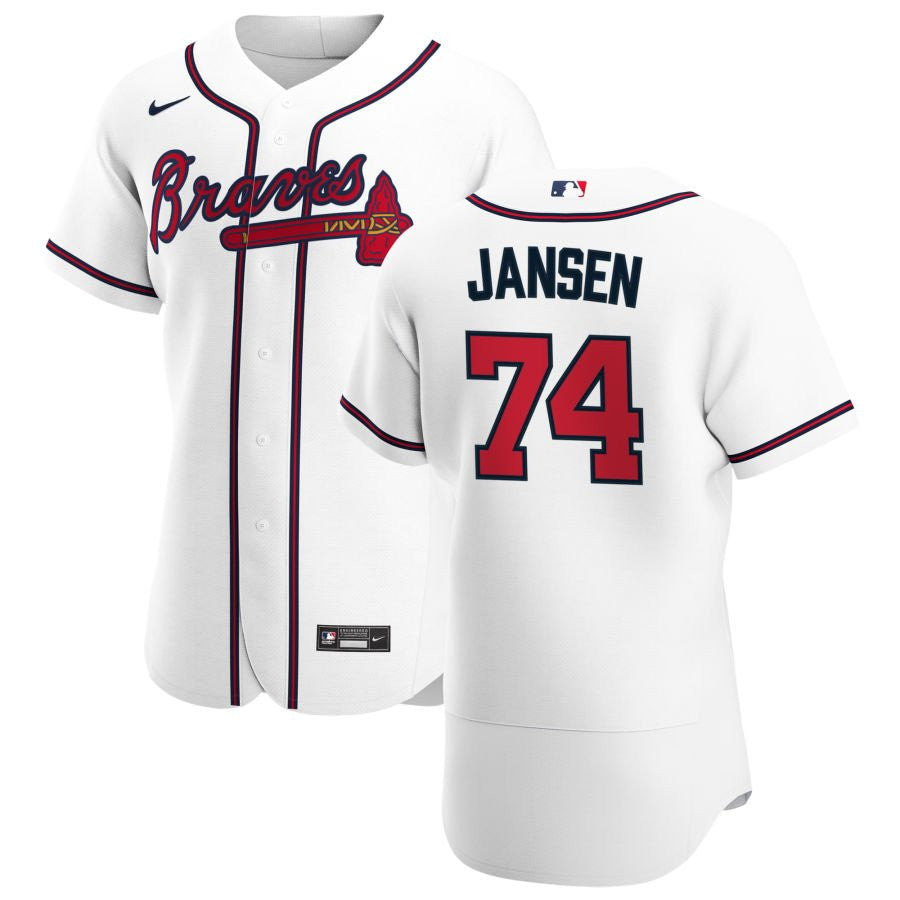 Atlanta Braves Kenley Jansen 74 Mlb Home White Jersey Gift For Braves Fans