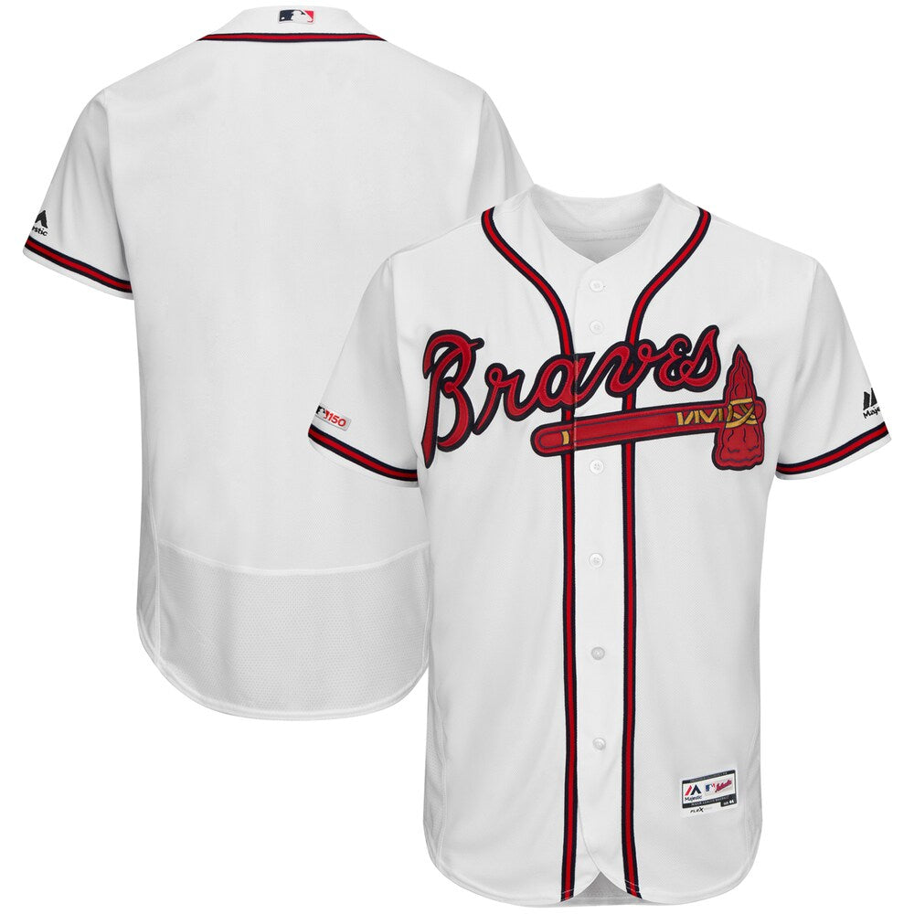 Atlanta Braves Majestic Home Flex Base Collection Team Jersey White