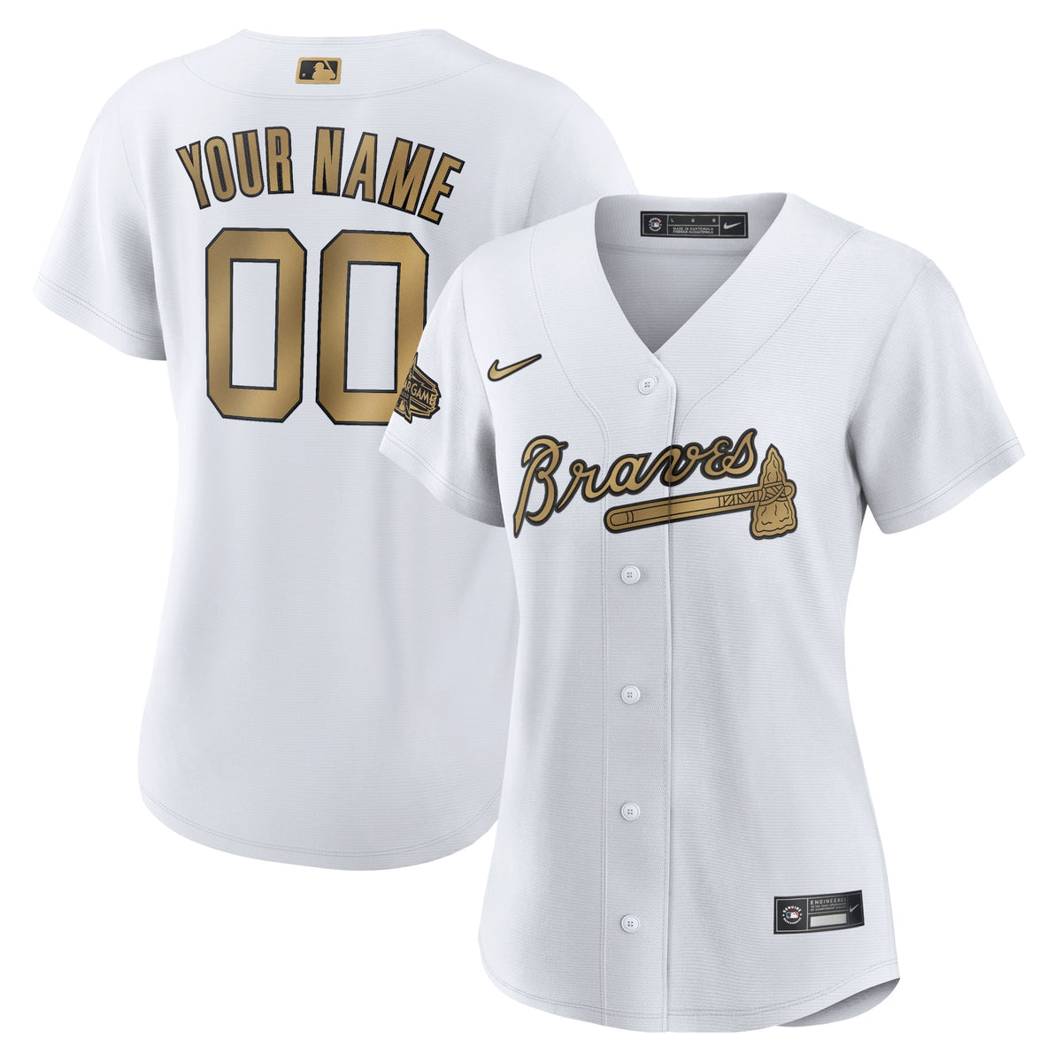 Atlanta Braves Nike Womens 2022 Mlb All star Game Replica Custom Jersey White