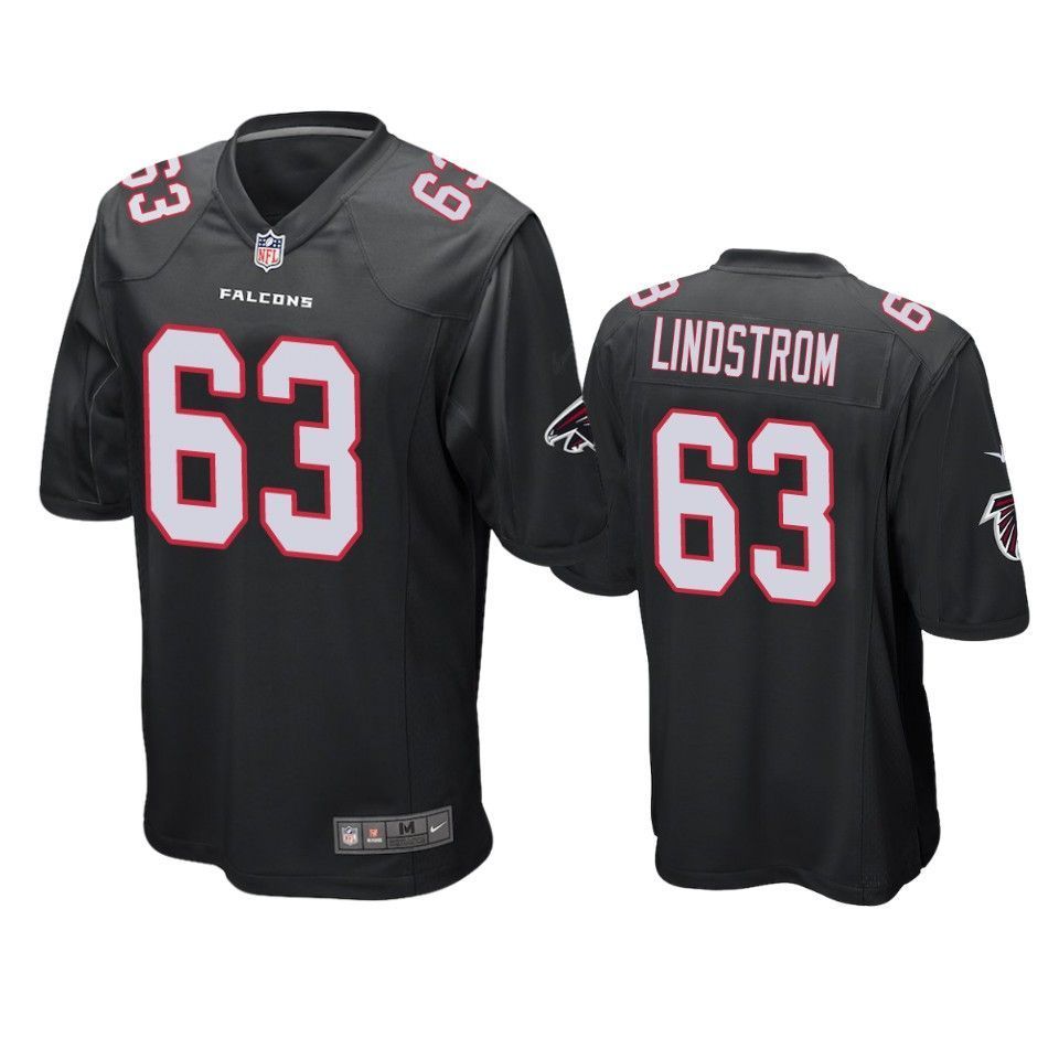 Atlanta Falcons Chris Lindstrom 2019 Nfl Draft Black Alternate Game Jersey