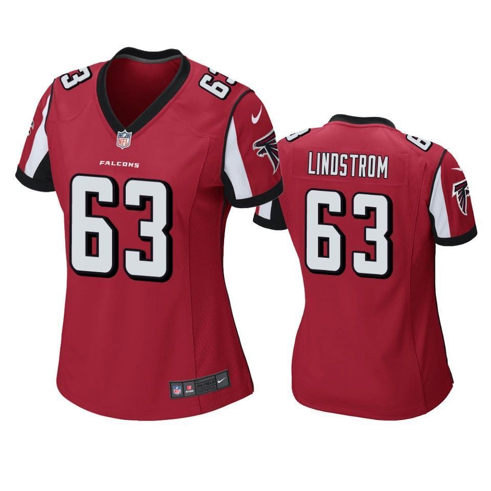 Atlanta Falcons Chris Lindstrom 2019 Nfl Draft Red Game Womens Jersey