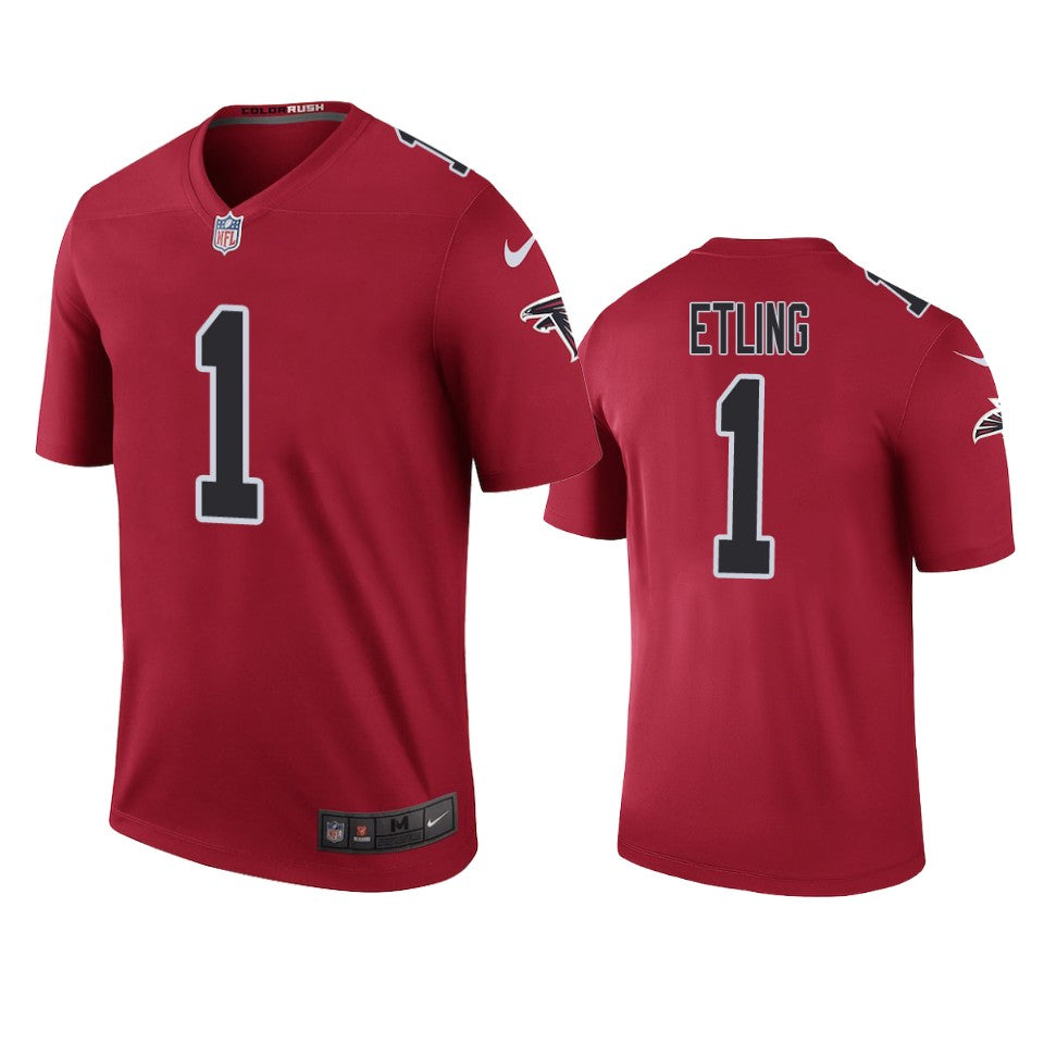 Atlanta Falcons Danny Etling Red Color Rush Legend Jersey Color