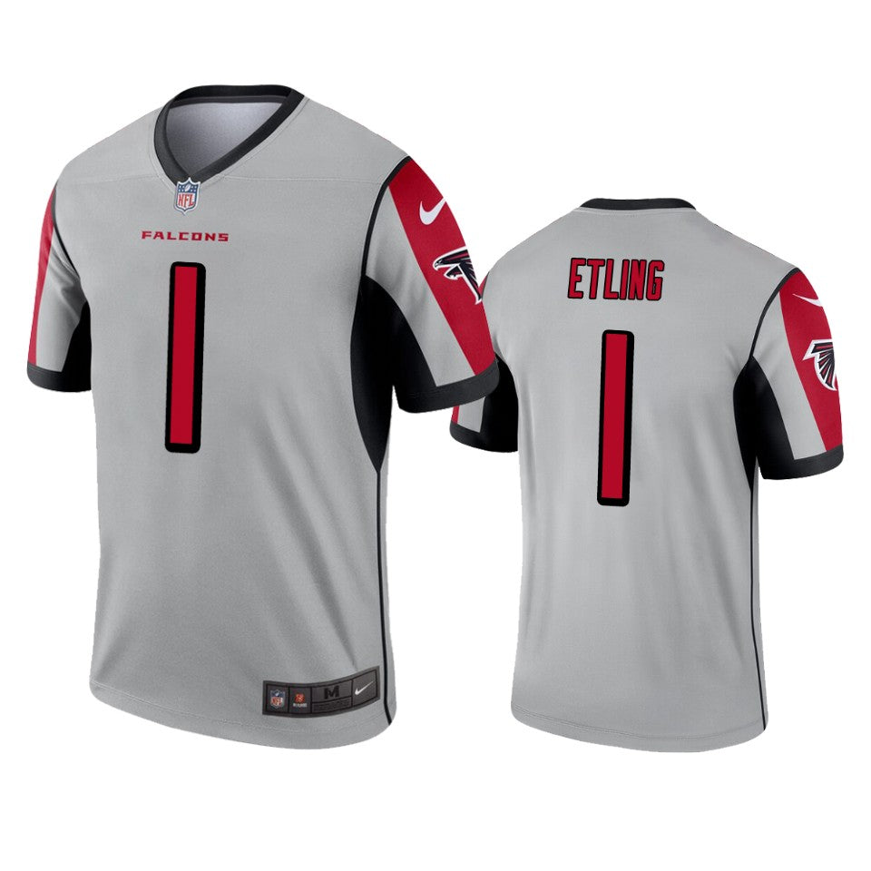 Atlanta Falcons Danny Etling Silver Inverted Legend Jersey