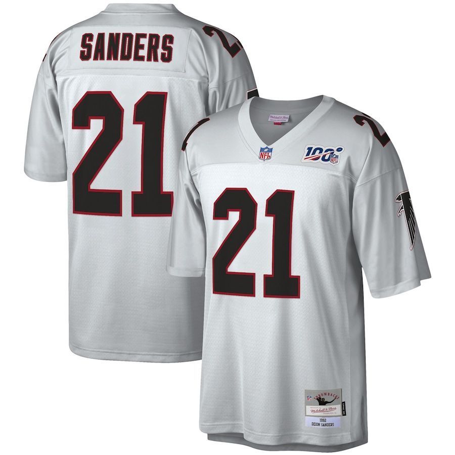 Atlanta Falcons Deion Sanders Platinum Nfl 100 Retired Player Legacy Jersey