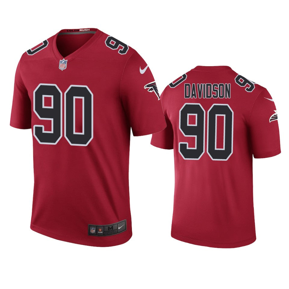 Atlanta Falcons Marlon Davidson Red Color Rush Legend Jersey