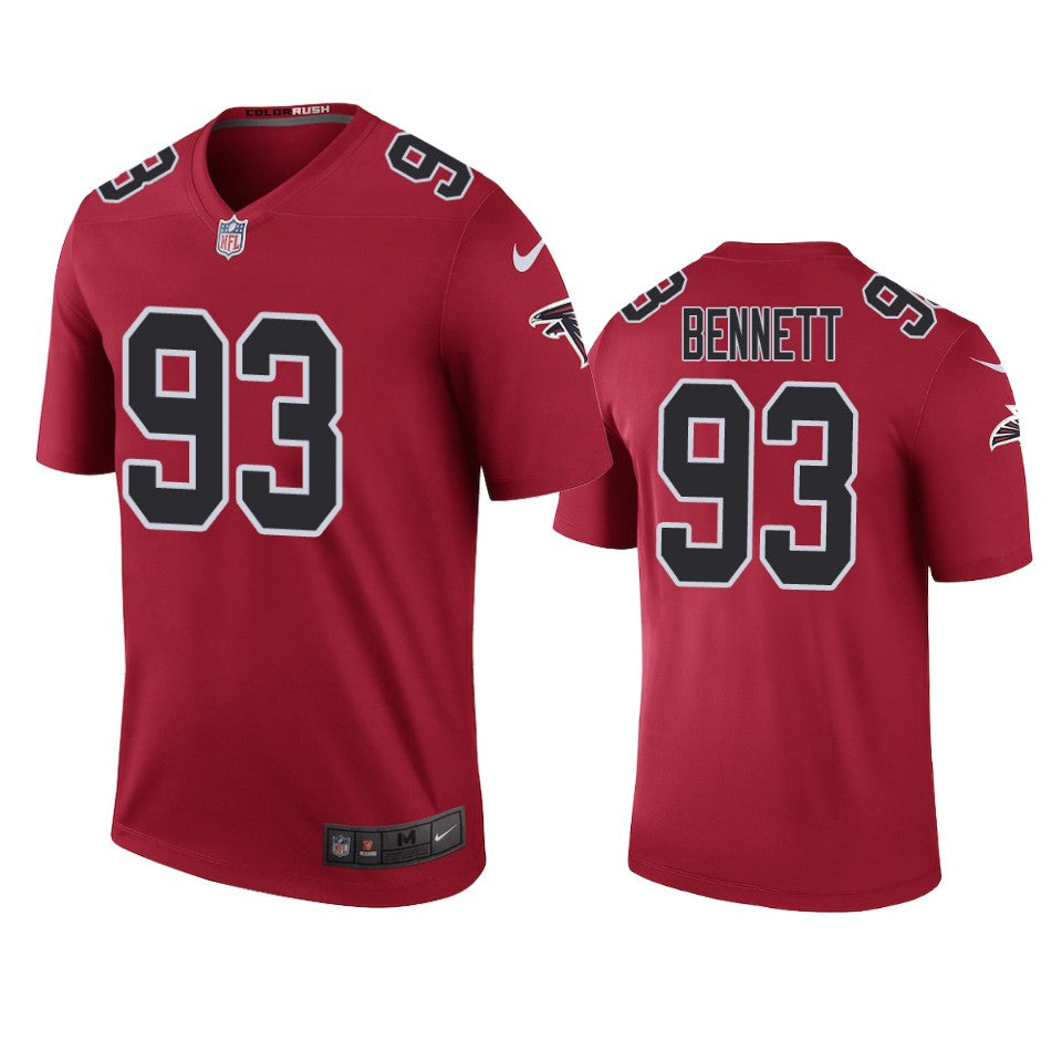 Atlanta Falcons Michael Bennett Red Color Rush Legend Jersey