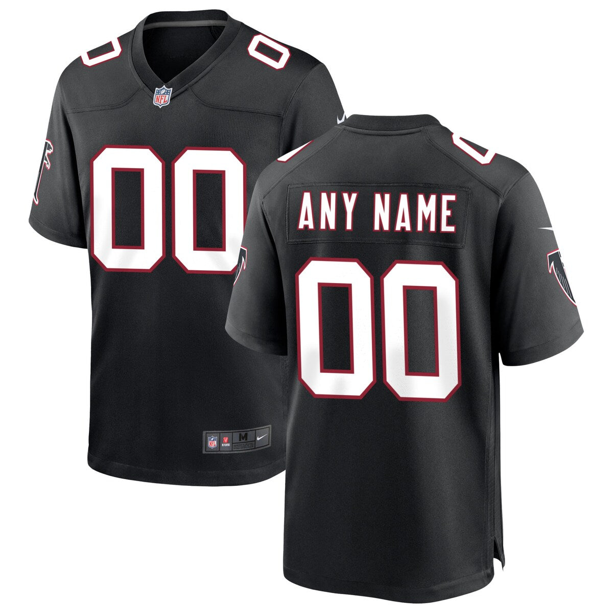 Atlanta Falcons Nike Throwback Custom Game Jersey Black
