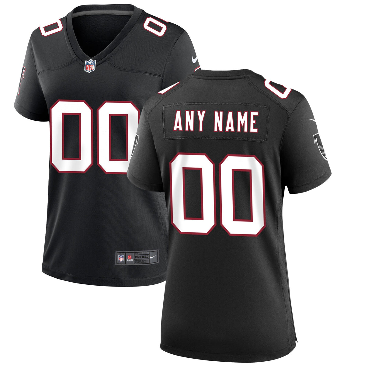 Atlanta Falcons Nike Womens Throwback Custom Game Jersey Black