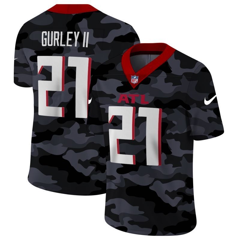 Atlanta Falcons Todd Gurley Ii 21 Nfl 2020 Camo Black Jersey
