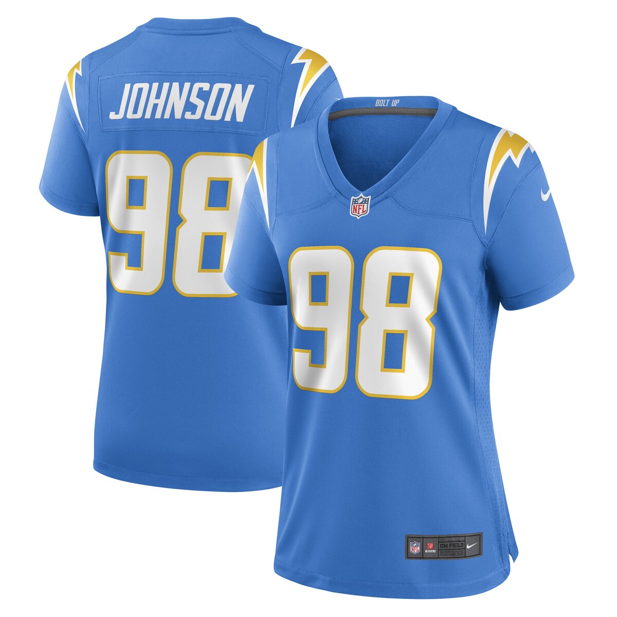 Austin Johnson Los Angeles Chargers Nike Womens Game Player Jersey Powder Blue