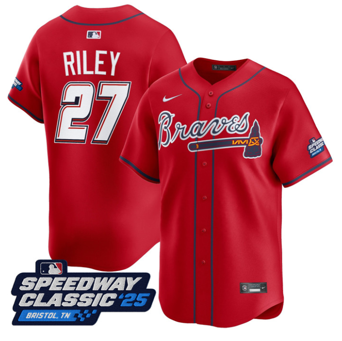 Austin Riley Jersey #27 Atlanta Braves Speedway Classic Stitched Red
