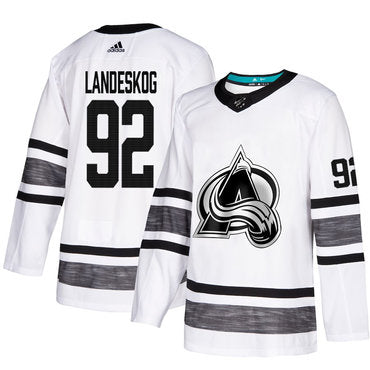 Avalanche 92 Gabriel Landeskog White Authentic 2019 All star Stitched Hockey Jersey