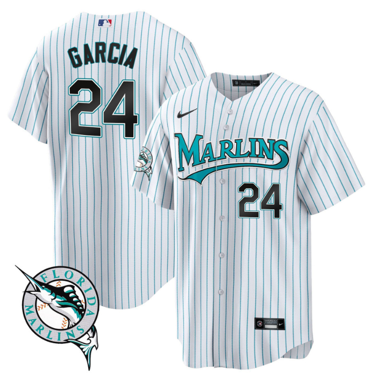 Avisail Garcia Jersey #24 Miami Marlins Throwback Cool Base All Stitched