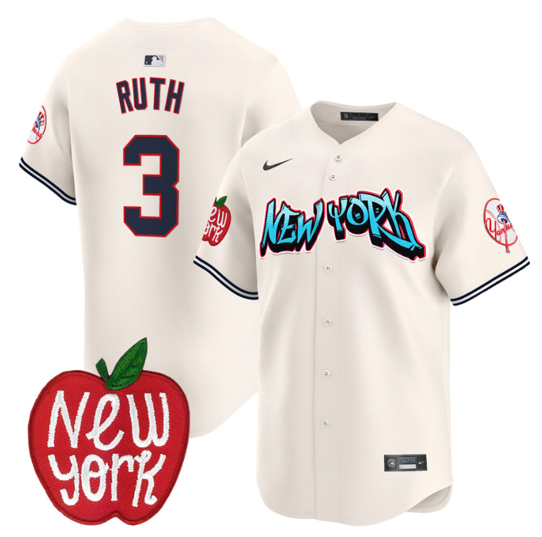 Babe Ruth Jersey #3 New York Yankees Apple Patch Vapor Premier Limited Stitched