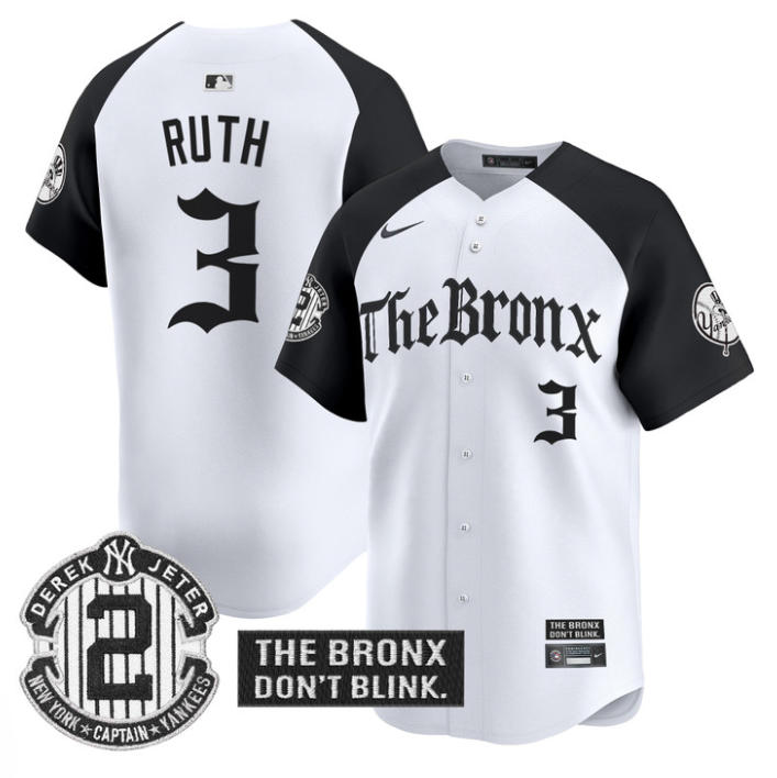 Babe Ruth Jersey #3 Yankees The Bronx Gothic Ink Drop Edition Stitched Alternate