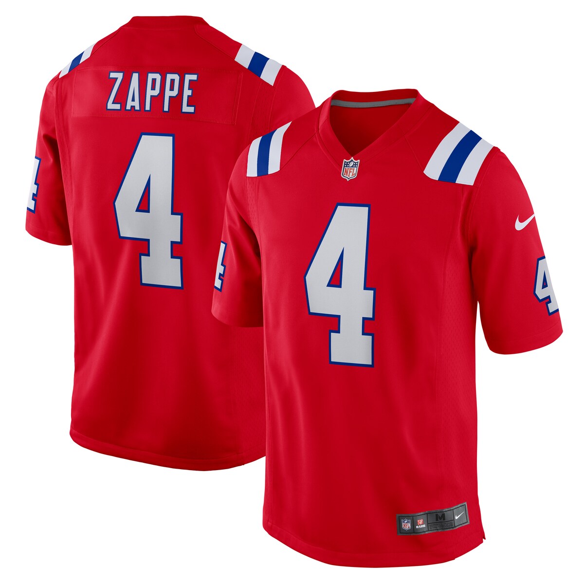 Bailey Zappe New England Patriots Nike Alternate Game Player Jersey Red