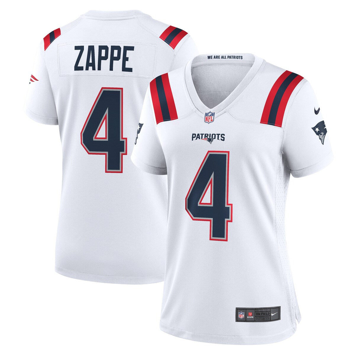Bailey Zappe New England Patriots Nike Womens Game Player Jersey White