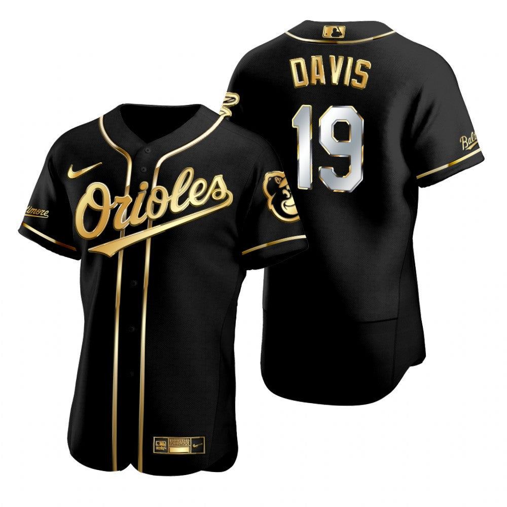 Baltimore Orioles 19 Chris Davis Mlb Golden Brandedition Black Jersey Gift For Orioles Fans