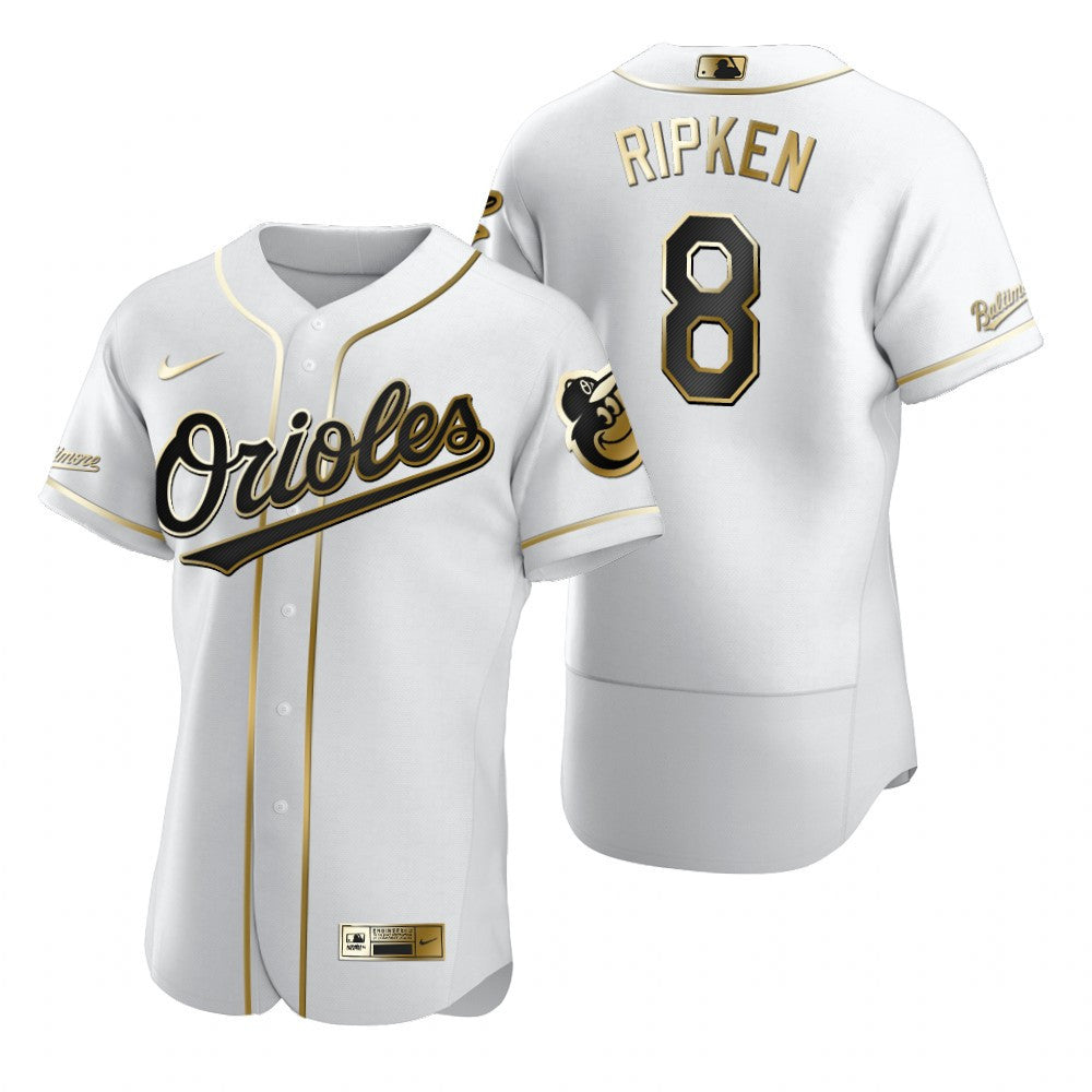Baltimore Orioles 8 Cal Ripken Jr Mlb Golden Brandedition White Jersey Gift For Orioles Fans