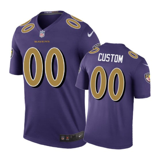 Baltimore Ravens 00 Custom Nike Color Rush Purple Jersey