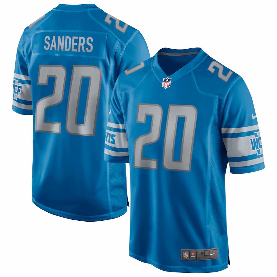 Barry Sanders Detroit Lions Nike Game Retired Player Jersey Blue