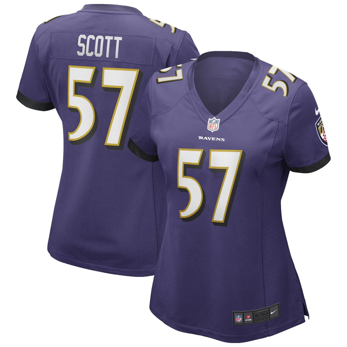 Bart Scott Baltimore Ravens Nike Womens Game Retired Player Jersey Purple