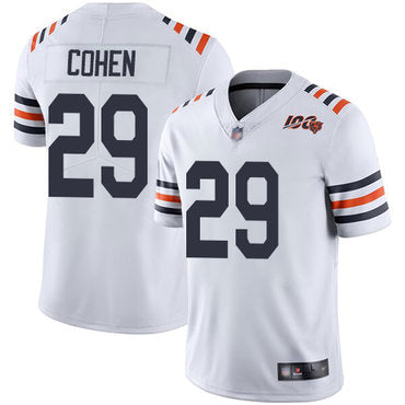 Bears 29 Tarik Cohen White Alternate Mens Stitched Football Vapor Untouchable Limited 100th Season Jersey