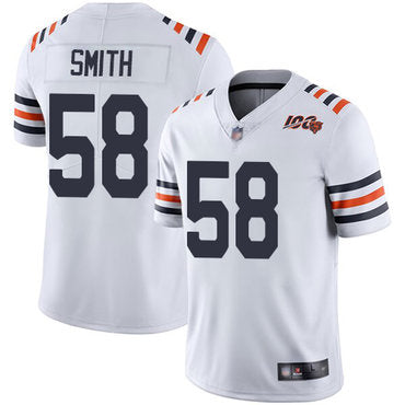 Bears 58 Roquan Smith White Alternate Mens Stitched Football Vapor Untouchable Limited 100th Season Jersey