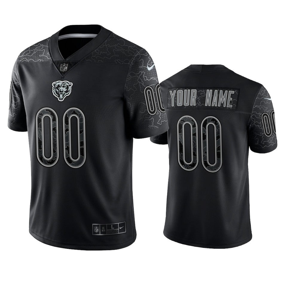 Bears Custom Reflective Limited Black Jersey Mens