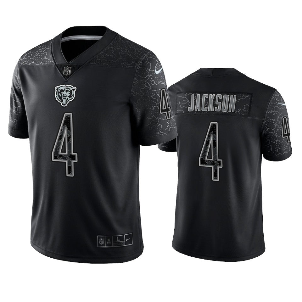 Bears Eddie Jackson Reflective Limited Black Jersey Mens