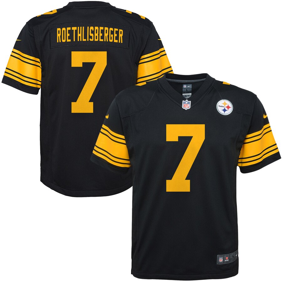Ben Roethlisberger Pittsburgh Steelers Nike Youth Color Rush Game Jersey Black