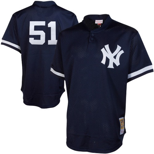 Bernie Williams New York Yankees Mitchell Ness Cooperstown Mesh Batting Practice Jersey Navy